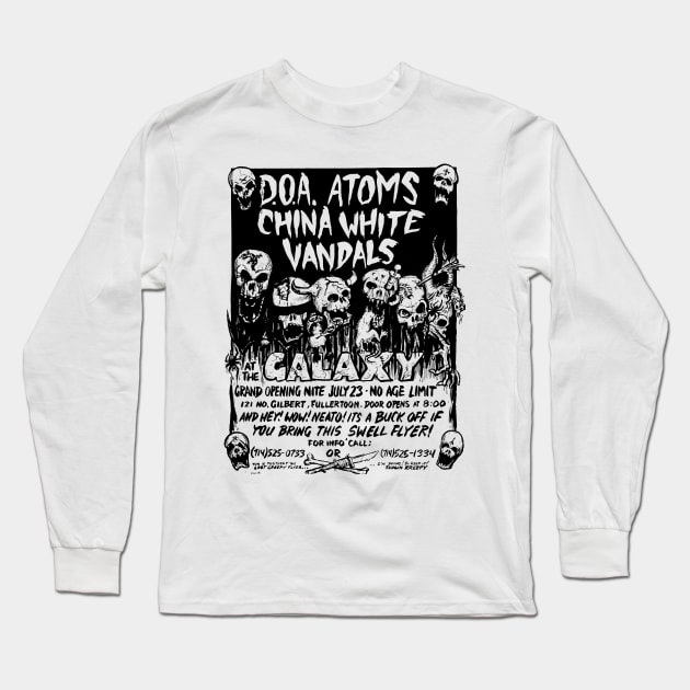 D.O.A. / Atoms / China White / Vandals Punk Flyer Long Sleeve T-Shirt by Punk Flyer Archive